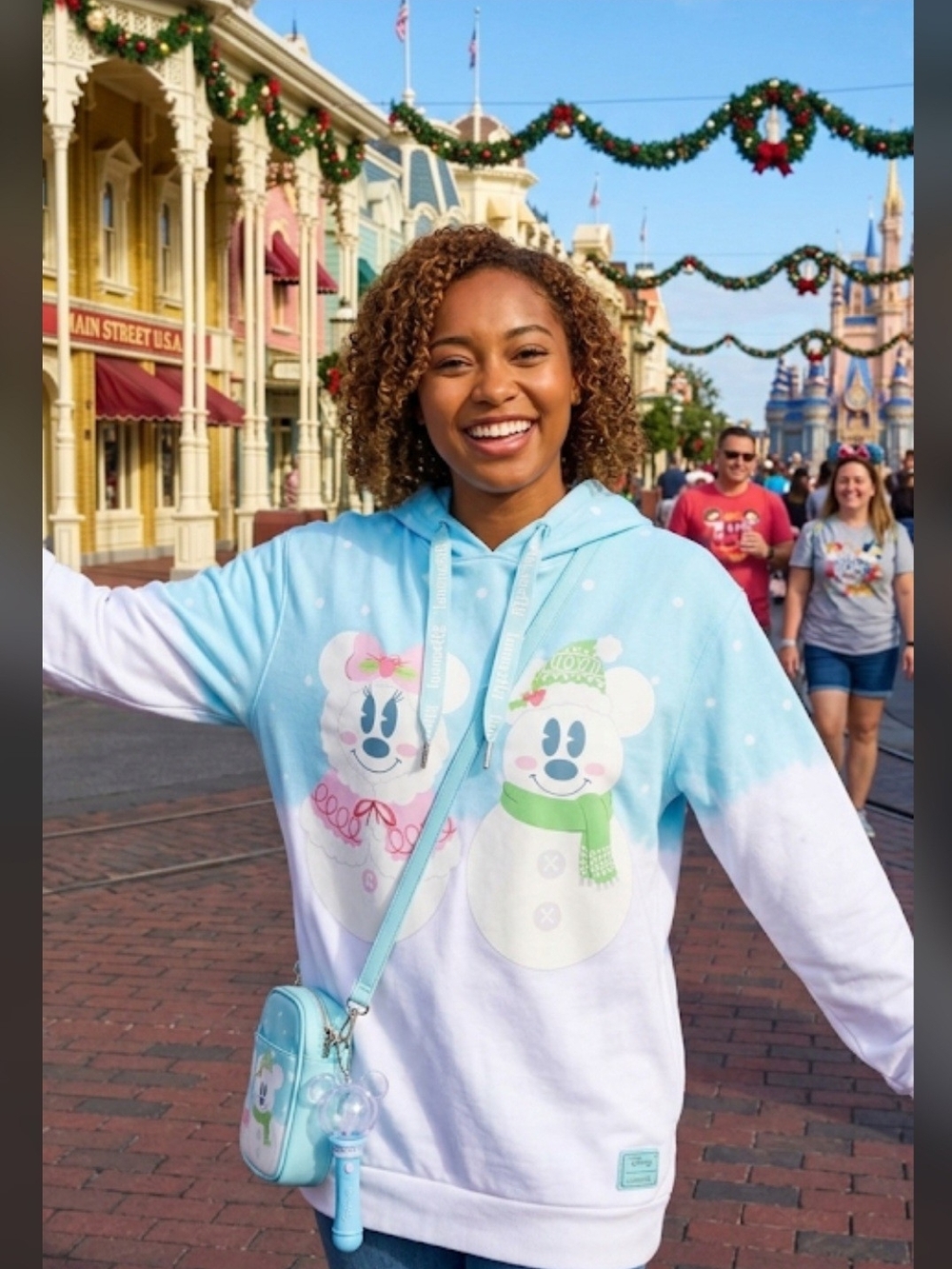 Disney Minnie & Mickey Snowman Loungefly Hoodie